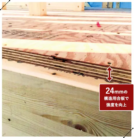 24mmの構造用合板で強度を向上