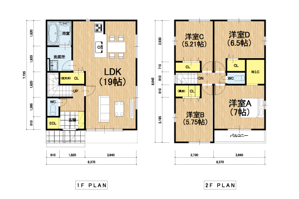 テラシエ 間取り例 【30坪】3.5×4.25(南)