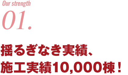 揺るぎなき実績、施工実績10,000棟！
