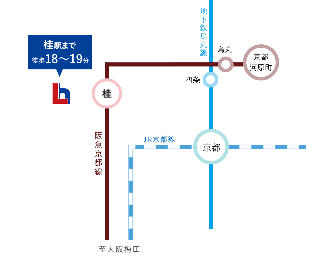 セントフローレンスタウン阪急桂駅西口　路線図