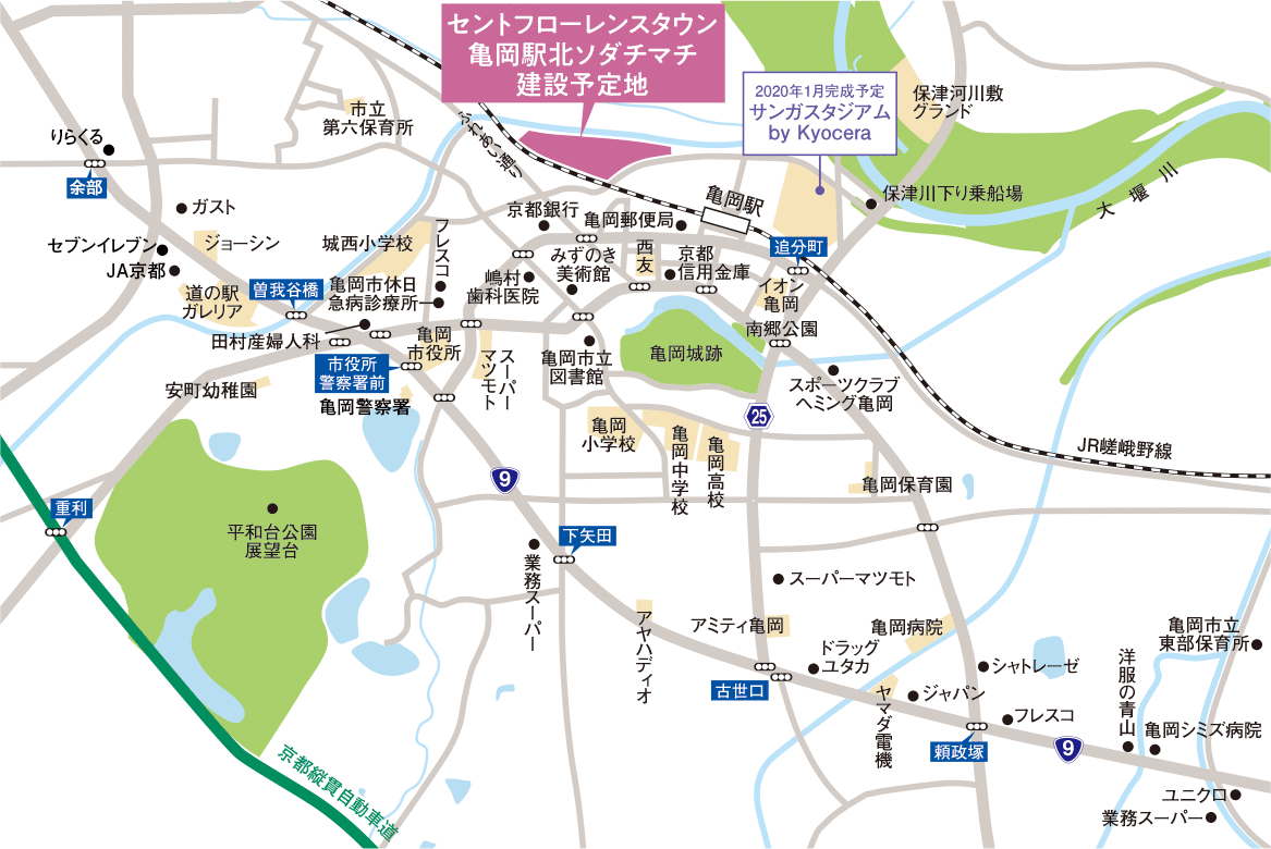 セントフローレンスタウン亀岡駅北ソダチマチの周辺地図