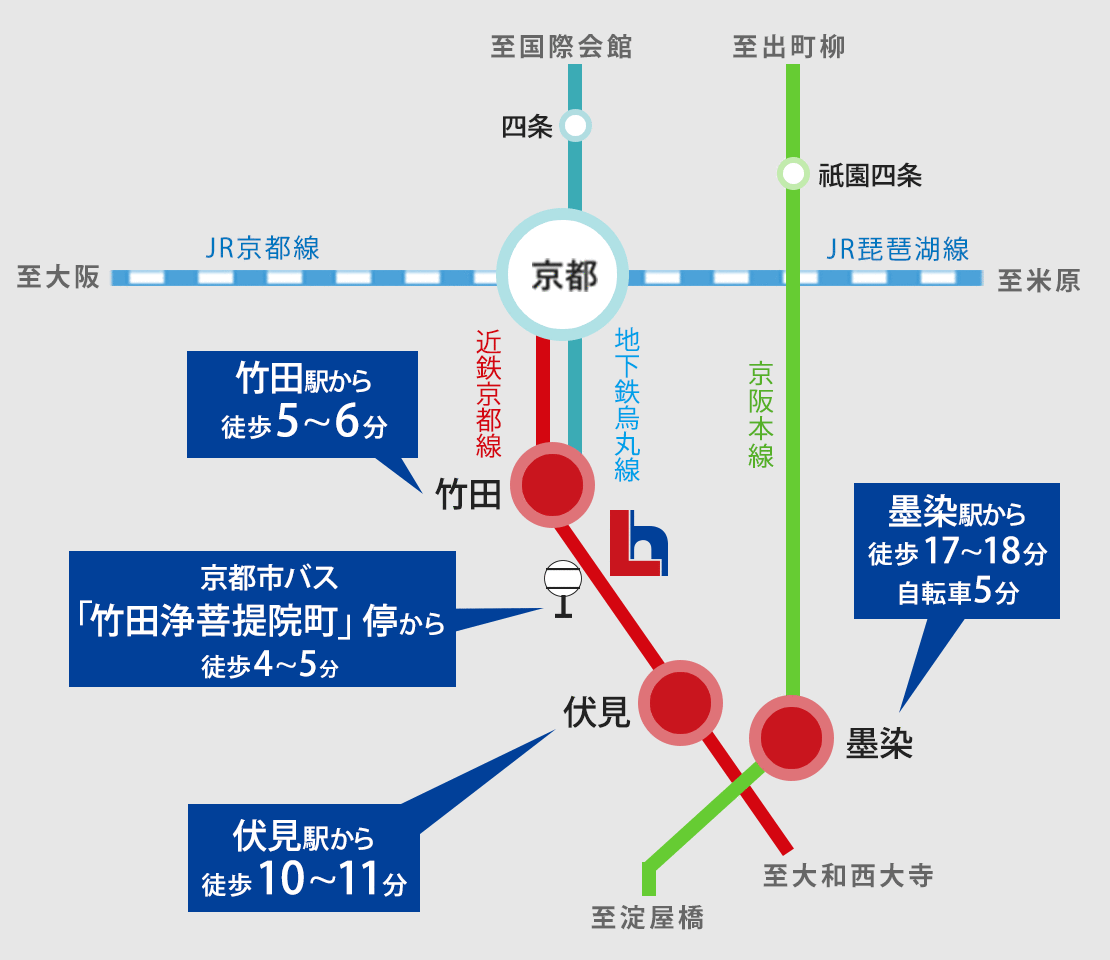 セントフローレンスタウン近鉄竹田駅南　路線図