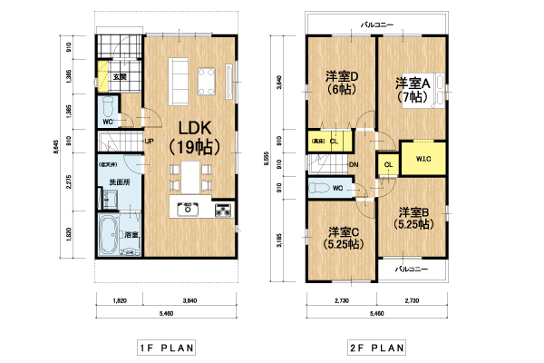 テラシエ　間取り例　【28坪】3.0×4.75（北）